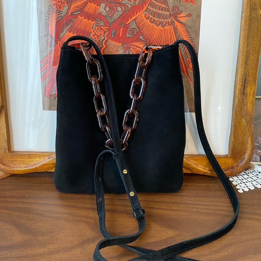 The Slim Brooklyn Crossbody Bag in Suede: Chain Handle Edition